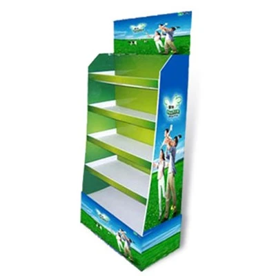 4 Lapisan Produk Susu Kertas Lantai Display Stand Promosi Supermarket