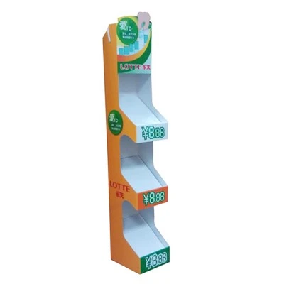 Rak Display POS Kertas Untuk Promosi Makanan Ringan Supermarket