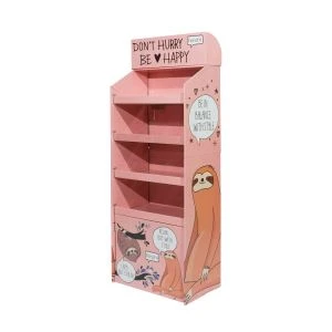 Merah muda lantai Display Stand untuk kosmetik